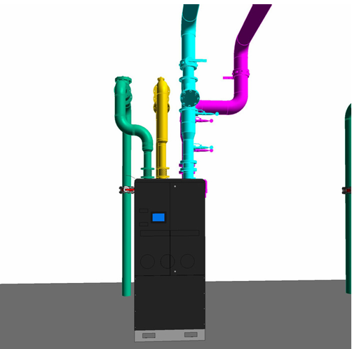 BIM model showing coordinated mechanical piping systems